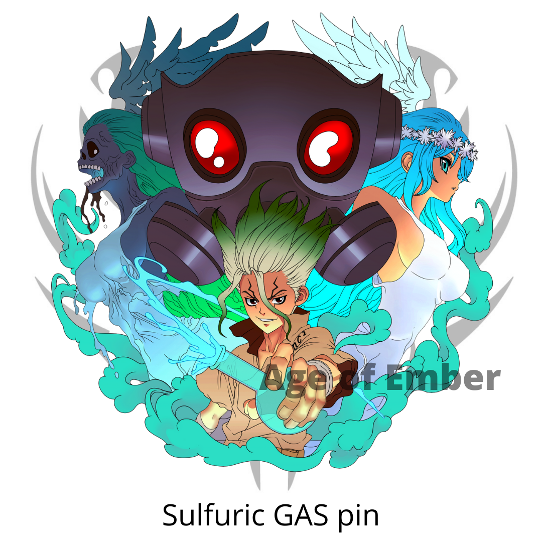 Sulfuric GAS enamel pin